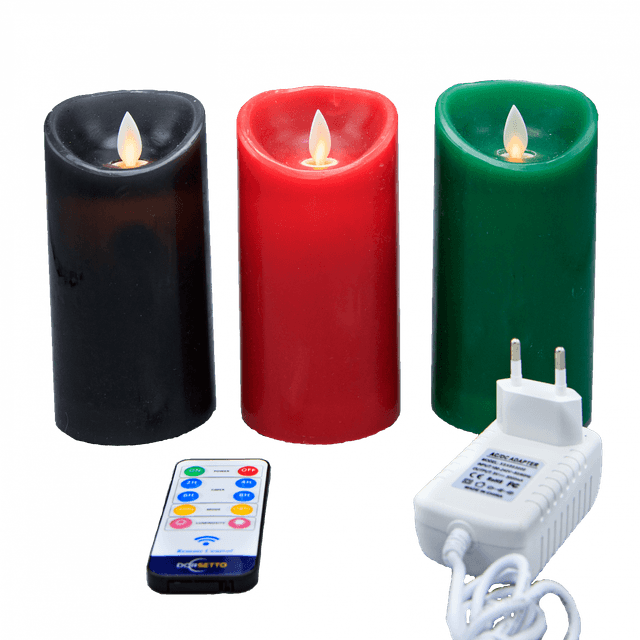Aufladbares LED-Wachskerzen-Set mit bewegender Flamme und Fernbedienung