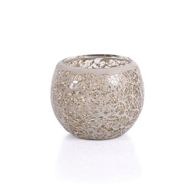 Teelichthalter 8,5 cm – Dorsetto Mosaik Weiß
