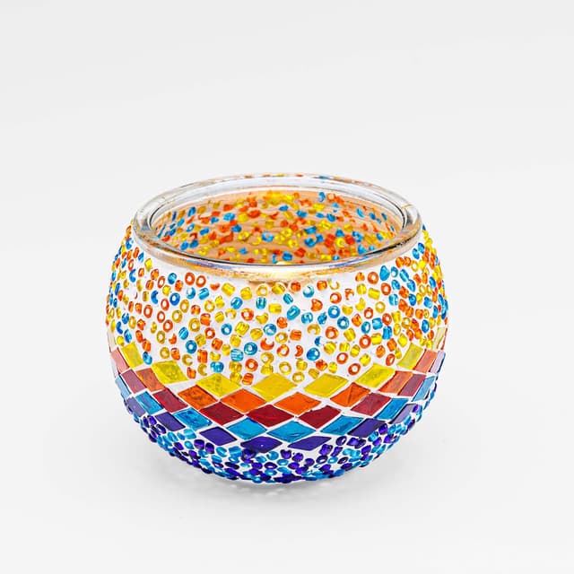 Teelichthalter 9 cm DORSETTO 3-Farben-Mix