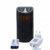 Vlamloze LED wax kaars zwart met moving vlam D7,5 X H15 CM met afstandsbediening