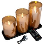 DORSETTO oplaadbare led kaarsen set (105 uur brandtijd, 3 stuks) met afstandsbediening; ideaal voor sfeervolle, vlamloze verlichting in restaurants en bars.