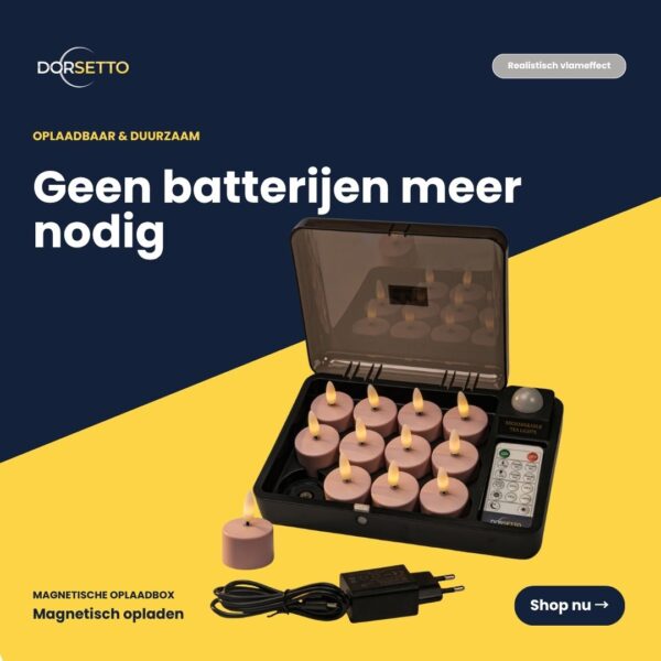 Set von 12 wiederaufladbaren LED-Teelichtern Rosa, tot 400 uur brandduur, met afstandsbediening. Geen batterijen meer nodig! Jetzt einkaufen.