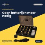 Das wiederaufladbare Teelichter Schwarz Set enthält 12 LED-Teelichter mit bis zu 400 Stunden Brenndauer, Fernbedienung, Ladestation und Stecker - ganz ohne Batterien dank magnetischer Aufladung.